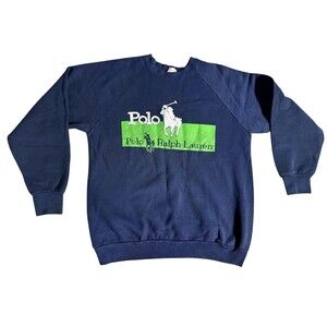 VTG 90s POLO RALPH LAUREN by Fruit of the Loom Sweatshirt Crewneck LOGO L RARE!!